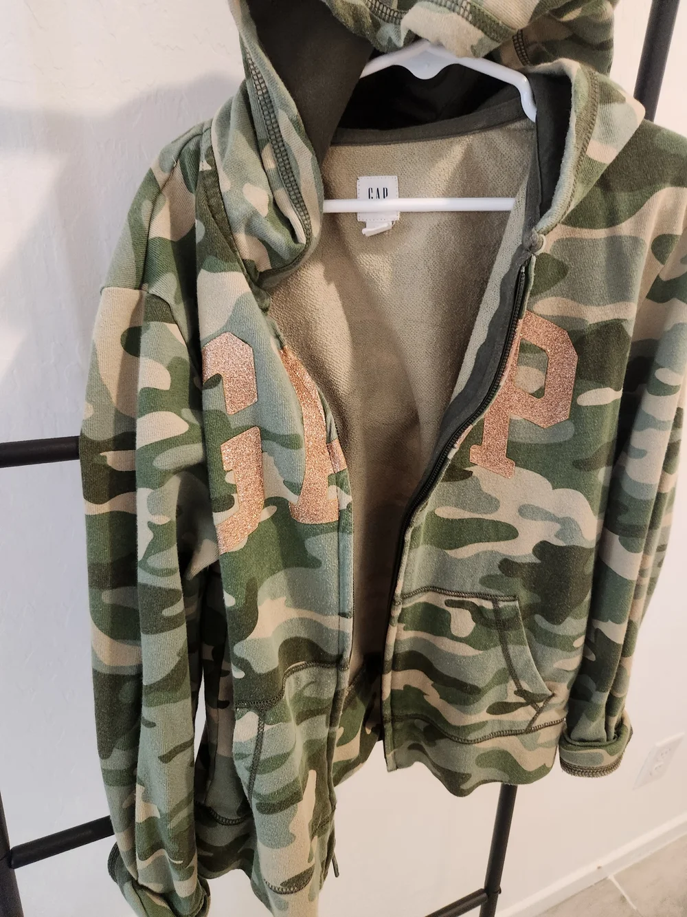 GAP & Old NAVY Kids Camo Zip Hoodie - Green